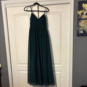 Azazie Elegant Dark Green Maxi Dress